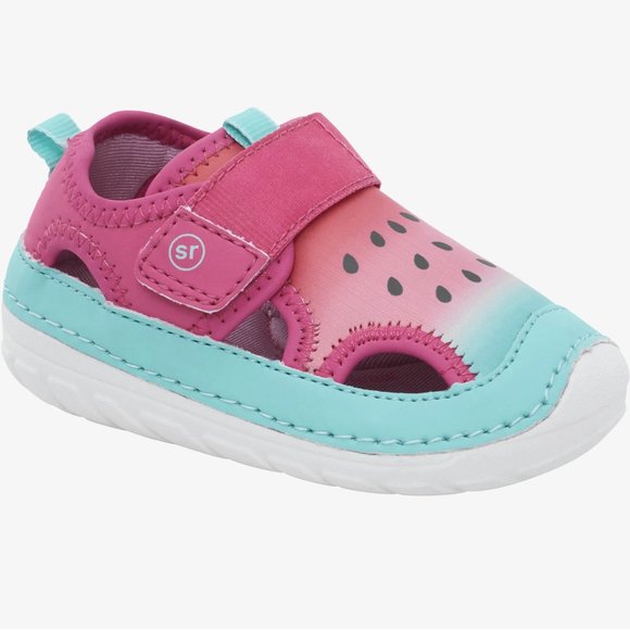 NEW Stride Rite Sizes 4.5 - 6 Splash Sandal Water Shoe - Watermelon Pink - Picture 1 of 8